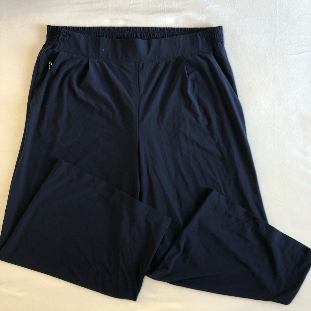 Athleta Navy Wide Leg Pants - Picture 2 of 15